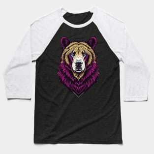 Vector Bear Illustration Baseball T-Shirt